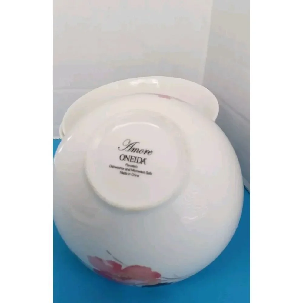 Elegant Asian-Inspired Ceramic Bowl  Cherry Blossom Design - Set of 3 Rice Bowls